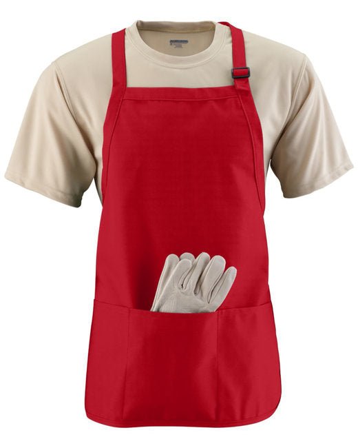 Custom Full-Length Apron with Pockets – Adjustable Neck Strap SOYT Printing Company Red