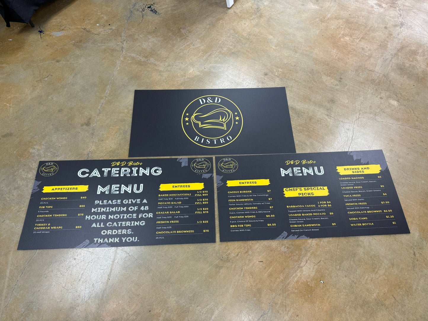 Custom Restaurant and Food Truck Plastic Menu Boards – High-Quality Custom Logo Printed Menu Signs sign Show Off Your Threads