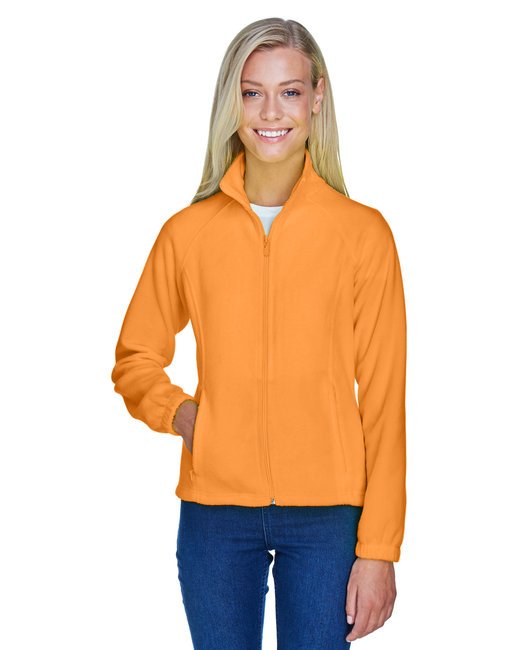 Custom Ladies' Full-Zip Fleece – Stylish, Durable & Comfortable Sweater Harriton X-Small Safety Orange