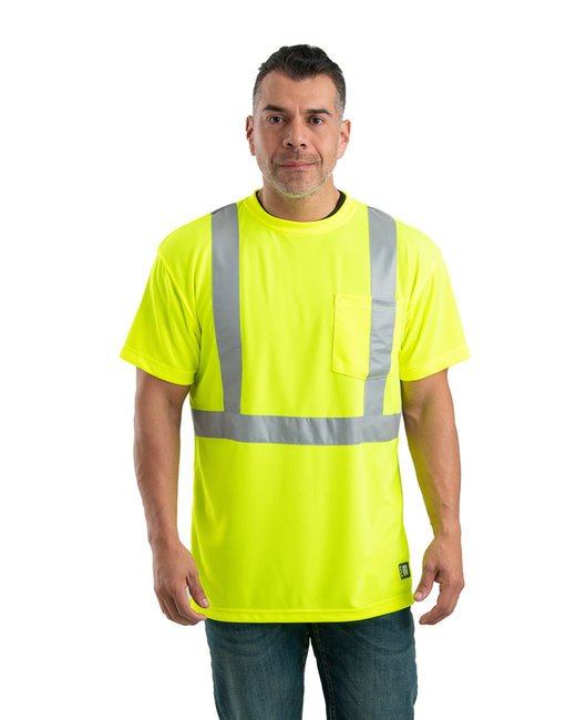 Berne Men's Hi-Vis Class 2 Performance Pocket T-Shirt – Safety and Comfort Combined Berne Small Yellow