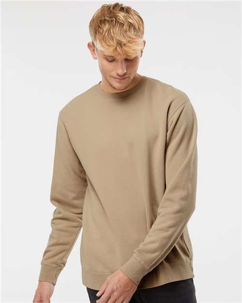 Midweight Pigment-Dyed Crewneck Sweatshirt - Independent Trading Co. | Durable, Classic, and Customizable Independent Trading Co Small Sandstone