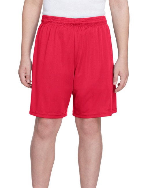 Custom Youth Performance Shorts – 6-Inch Inseam & Cooling Fabric Shorts A4 X-Small Scarlet Red