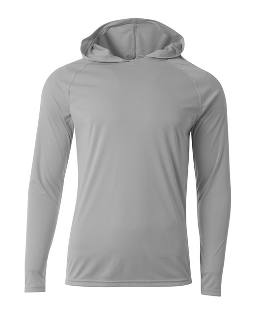 Custom Performance Hooded T-Shirt – Cooling, Durable & UV Protected Long Sleeve A4 Small Silver