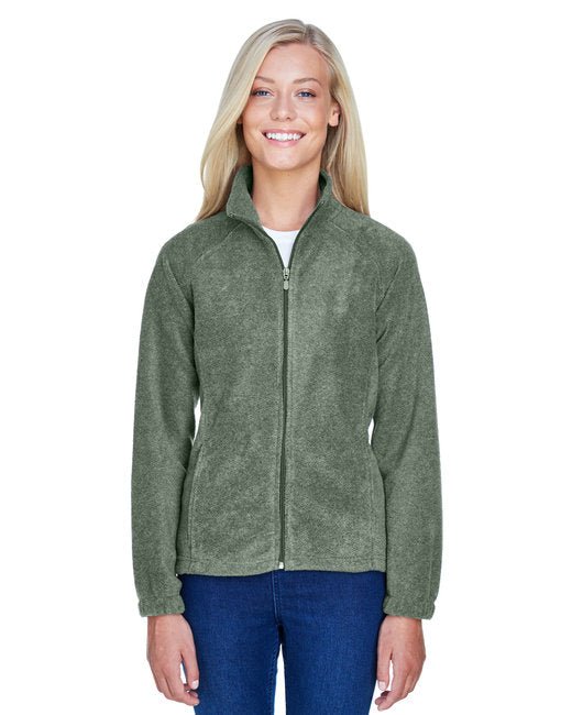 Custom Ladies' Full-Zip Fleece – Stylish, Durable & Comfortable Sweater Harriton X-Small Dill