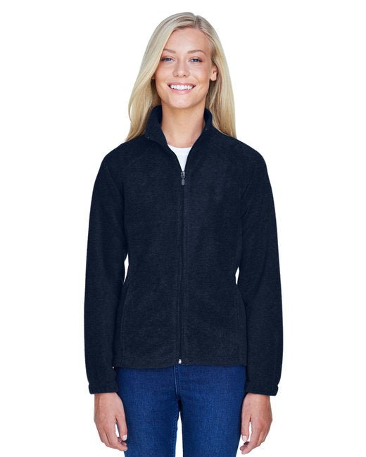 Custom Ladies' Full-Zip Fleece – Stylish, Durable & Comfortable Sweater Harriton X-Small Navy Blue