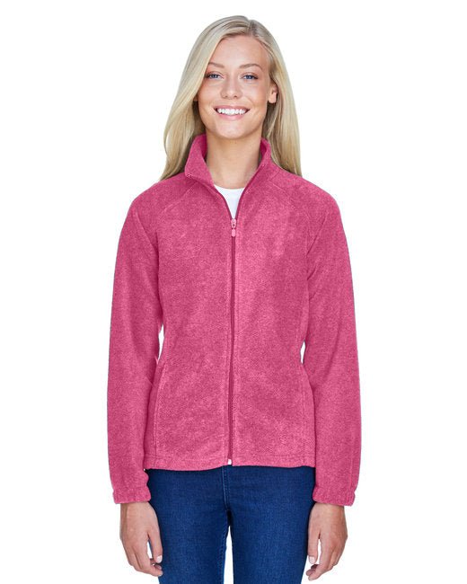 Custom Ladies' Full-Zip Fleece – Stylish, Durable & Comfortable Sweater Harriton X-Small Charity Pink