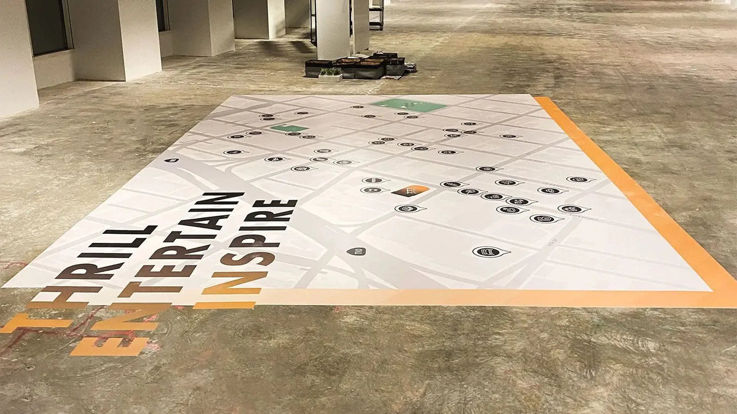 Custom Floor Decal Logo Printing – Durable & Easy Application for Business Show Off Your Threads