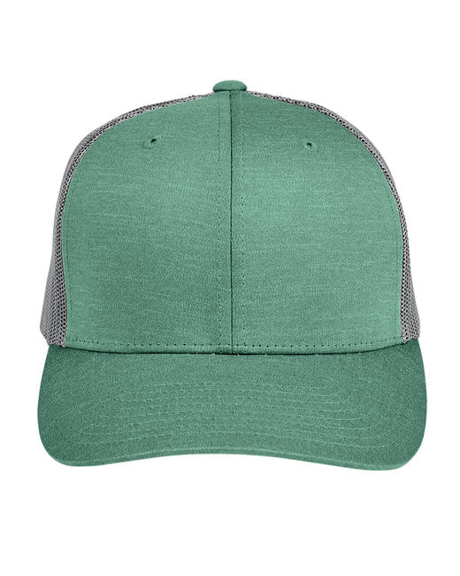 Custom Moisture-Wicking Heather Trucker Cap – Mid-Profile with Online Design Custom Hat Yupoong