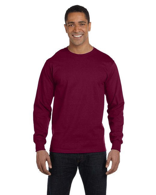 Custom Long-Sleeve T-Shirt – Moisture-Wicking & Sustainable Fabric Show Off Your Threads Printing Company Small Maroon