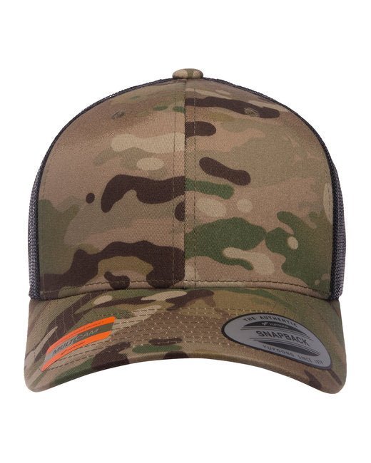 Custom Retro Multicam® Snapback Trucker Cap – Embroidery Ready YP Classic Custom Hat YP CLASSICS