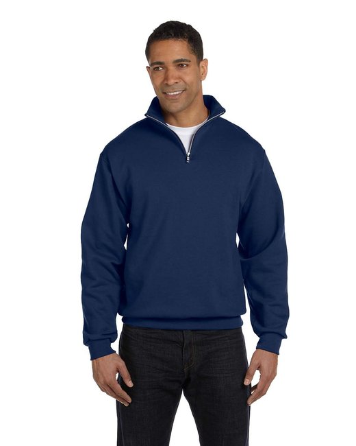 Custom Quarter-Zip Cadet Collar Sweatshirt – Smooth & Sustainable Sweater Gildan Small Navy Blue