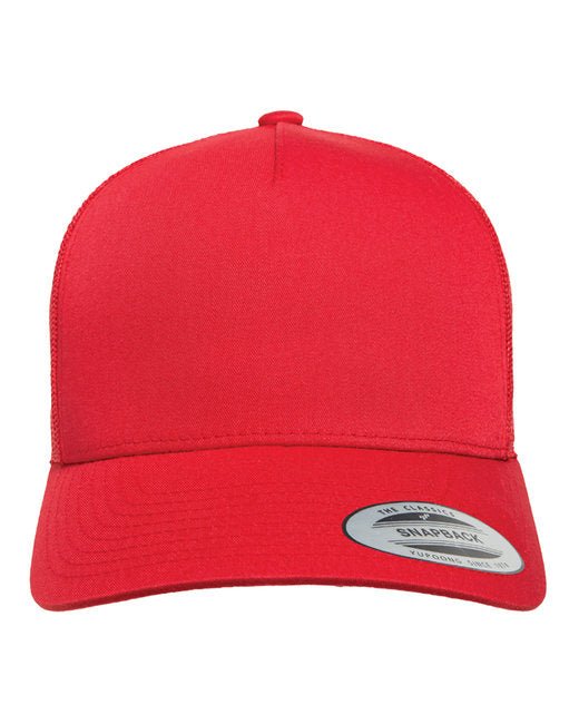 Customizable Mid-Profile Retro Trucker Cap – Durable Style with Online Design Show Off Your Threads Printing Company One Size Red