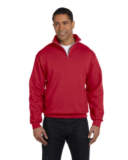 Custom Quarter-Zip Cadet Collar Sweatshirt – Smooth & Sustainable Sweater Gildan Small Red