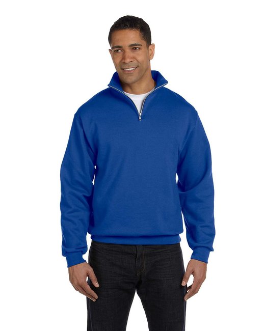 Custom Quarter-Zip Cadet Collar Sweatshirt – Smooth & Sustainable Sweater Gildan Small Royal