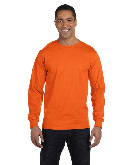 Custom Long-Sleeve T-Shirt – Moisture-Wicking & Sustainable Fabric Show Off Your Threads Printing Company Small S Orange