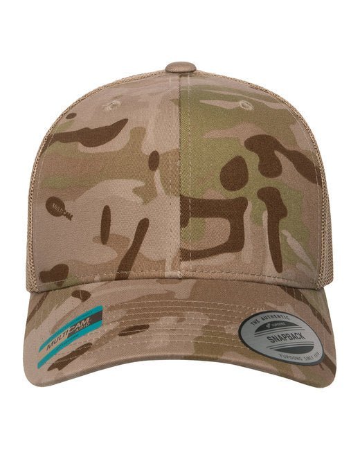 Custom Retro Multicam® Snapback Trucker Cap – Embroidery Ready YP Classic Custom Hat YP CLASSICS